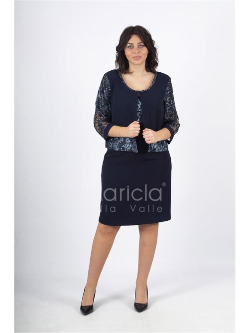 tubino con giacca ricamata PAOLA FORTI | PF6100BLU